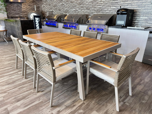 COMEDOR BOSTON TAUPE DE 08 SILLAS "CAVANNI" (30% DSCTO - 1 UNIDAD DISPONILBE)